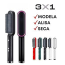 Escova Secadora Alisadora 3 em 1 – Modela, Alisa e Seca em Minutos