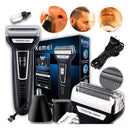 Barbeador Elétrico Kemei 3 em 1 Profissional – Raspa, Apara e Finaliza com Precisão