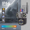 Câmera Wifi PTZ 4 Lentes e Rastreamento Automático IP66 3D Visão Noturna KP-CA243