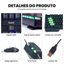 Kit Teclado Mouse com Fio Gamer RGB Keedi TEC808