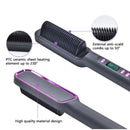 "Grey Purple 2-in-1 Electric Smooth Brush with Temperature Control, Fast Heating and Anti-Pulling Design"
