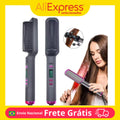 "Grey Purple 2-in-1 Electric Smooth Brush with Temperature Control, Fast Heating and Anti-Pulling Design"