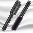 Portable Electric Straighthering Brush with Burn-Burning Bristles Temperature Adjustment Ergonomic Design Ideal for Straight Hair