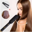 Portable Electric Straighthering Brush with Burn-Burning Bristles Temperature Adjustment Ergonomic Design Ideal for Straight Hair