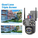 Câmera Wifi PTZ 4 Lentes e Rastreamento Automático IP66 3D Visão Noturna KP-CA243