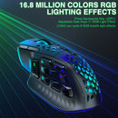 SOLAKAKA SM809 Wired Gaming Mouse PAW3311 Programmable Macro 16 Side Buttons RGB Ergonomic MMO Mouse Gamer 22800DPI