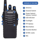 2/4PCS Baofeng BF-888S V2 Walkie Talkie Dual Band Portable Long Range UHF 400-470MHz USB/EU/US Ham Two Way Radio for Hunting