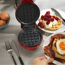 Multi functional mini waffle maker with non stick surface, suitable for quick breakfast, snacks and desserts