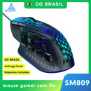 SOLAKAKA SM809 Wired Gaming Mouse PAW3311 Programmable Macro 16 Side Buttons RGB Ergonomic MMO Mouse Gamer 22800DPI