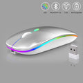 GOOJODOQ Bluetooth + 2.4G Dual-mode Mouse Rechargeable Colorful Light 800-1200-1600 DPI Noiseless Click Ergonomic Design