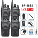 2/4PCS Baofeng BF-888S V2 Walkie Talkie Dual Band Portable Long Range UHF 400-470MHz USB/EU/US Ham Two Way Radio for Hunting