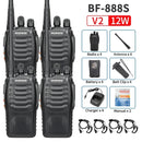 2/4PCS Baofeng BF-888S V2 Walkie Talkie Dual Band Portable Long Range UHF 400-470MHz USB/EU/US Ham Two Way Radio for Hunting