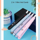 2 in 1 mini hair straightener portable multifunctional hair straightener cute curler