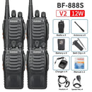 2/4PCS Baofeng BF-888S V2 Walkie Talkie Dual Band Portable Long Range UHF 400-470MHz USB/EU/US Ham Two Way Radio for Hunting