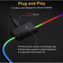 Mouse pad Gamer Led Rgb Preto Grande 80x30cm Usb