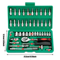 46Pcs Family Tools 1/4 Set Mechanic Tool Kits for Auto Repair Hous with Sockets Metric Hex Bit Socket Set inch Ratchet Wrench