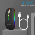 GOOJODOQ Bluetooth + 2.4G Dual-mode Mouse Rechargeable Colorful Light 800-1200-1600 DPI Noiseless Click Ergonomic Design