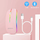 GOOJODOQ Bluetooth + 2.4G Dual-mode Mouse Rechargeable Colorful Light 800-1200-1600 DPI Noiseless Click Ergonomic Design
