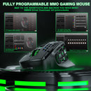 SOLAKAKA SM809 Wired Gaming Mouse PAW3311 Programmable Macro 16 Side Buttons RGB Ergonomic MMO Mouse Gamer 22800DPI